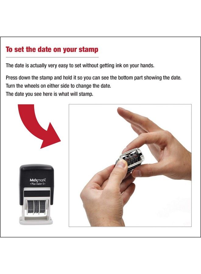 MaxMark Selfinking Rubber Date Office Stamp With Paid Phrase & Date Blue Ink (Max Dater Ii) 12Year Band - Image 3