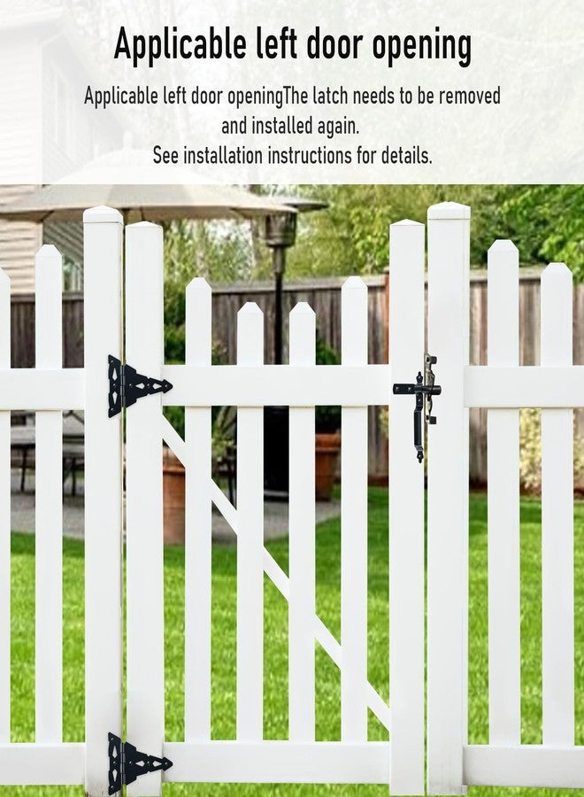 ويل ميد طقم بوابة خشبية متينة من WellMade، مفصلات على شكل حرف T مزخرفة مقاس 8 بوصات، وقفل زنبركي مع براغي، مناسب للأسوار الخشبية، ومخازن التخزين، والحظائر، لون أسود. - Image 5