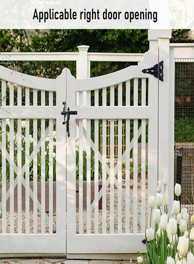 ويل ميد طقم بوابة خشبية متينة من WellMade، مفصلات على شكل حرف T مزخرفة مقاس 8 بوصات، وقفل زنبركي مع براغي، مناسب للأسوار الخشبية، ومخازن التخزين، والحظائر، لون أسود. - Image 4