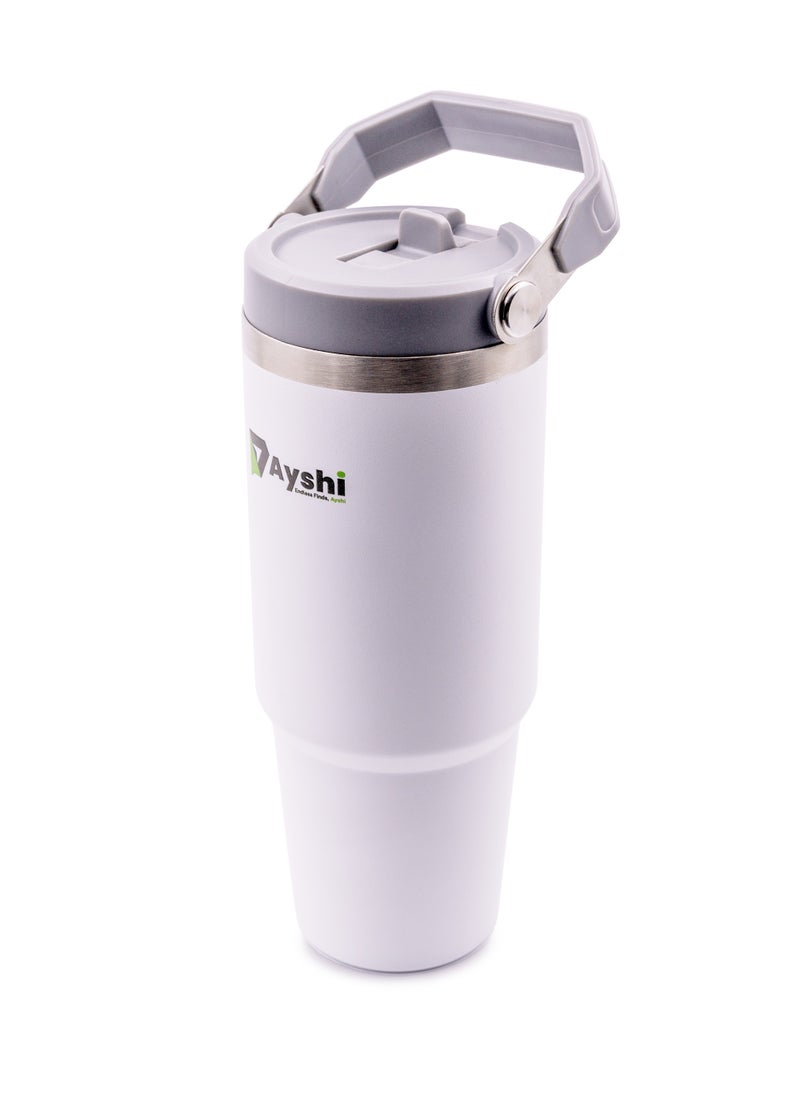 AYSHI - Ayshi IceFlow Stainless Steel Water Jug with Straw, Vacuum Insulated Water Bottle for Home and Office, Reusable Tumbler with Straw Leakproof Flip - Image 1