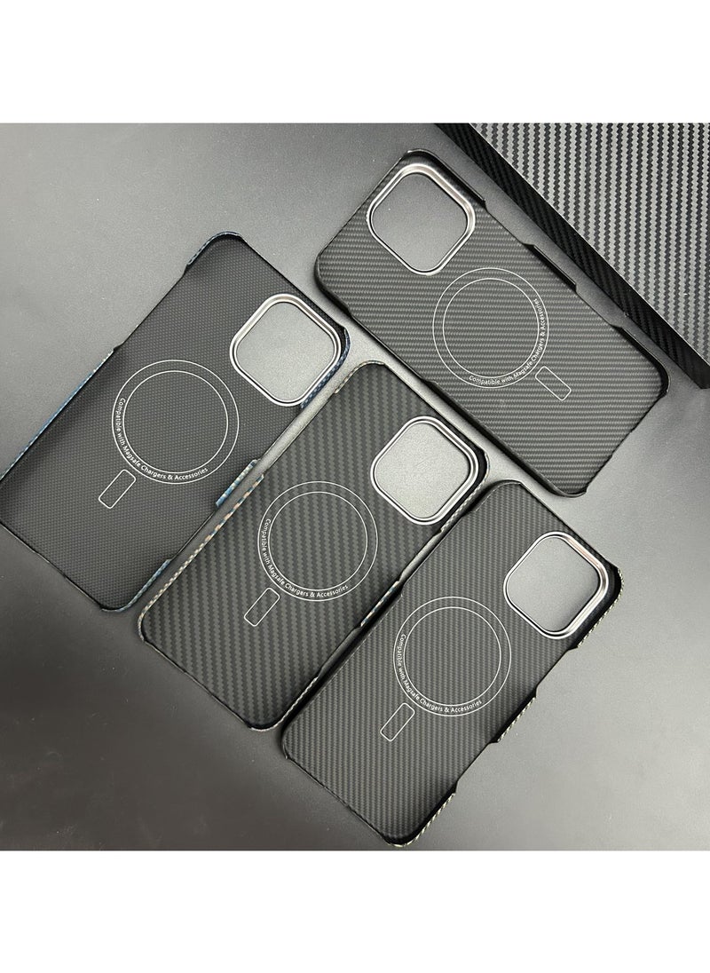 General Carbon Fiber Magnetic Case Compatible with iPhone 16 Pro Max 2024, Cover Aramid Fiber Case Support Wireless Charges For iPhone 16 Pro Max  - Image 2