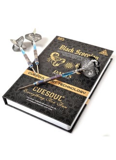 CUESOUL Black Scorpion 26G Tungsten Steel Tip Dart Set,Barrel With Blue Titanium Coated Finished  - Image 5