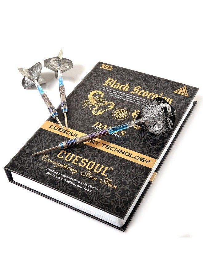 CUESOUL Black Scorpion 26G Tungsten Steel Tip Dart Set,Barrel With Blue Titanium Coated Finished - Image 5