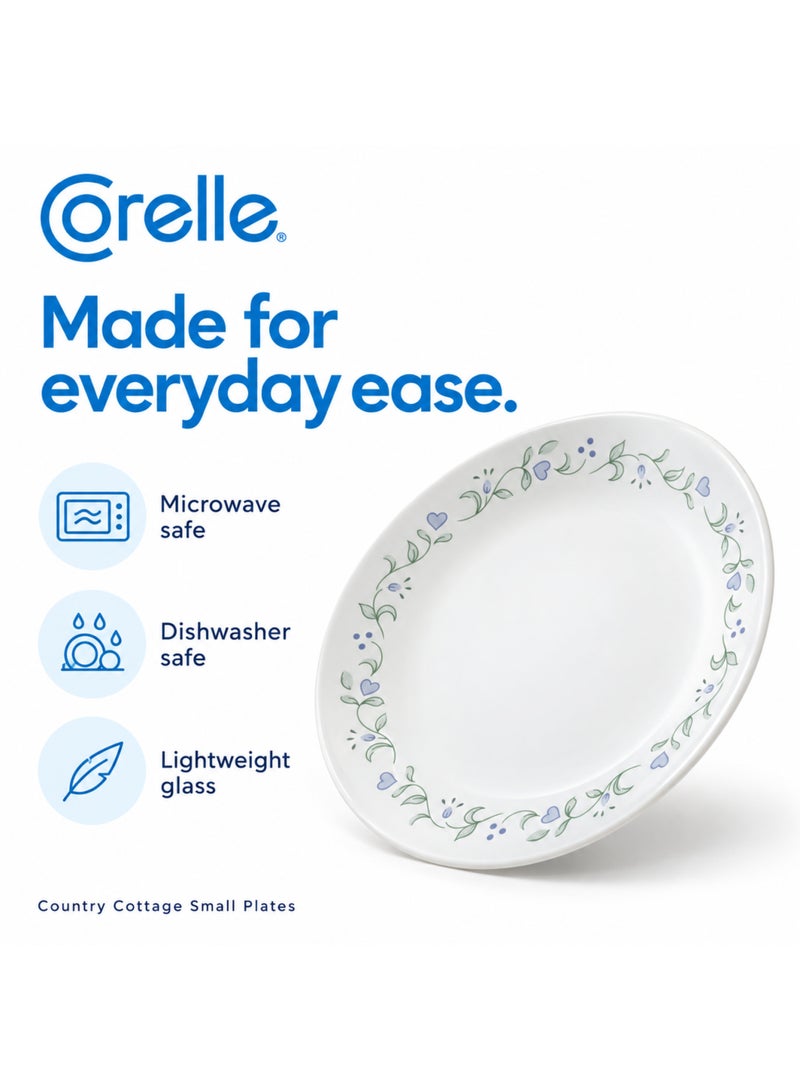 كوريل Corelle Country Cottage أطباق صغيرة 6.75 بوصة، طقم 6 قطع، من زجاج Vitrelle، خفيفة الوزن ومقاومة للتكسر والتشقق، آمنة لغسالة الصحون والميكروويف - Image 4