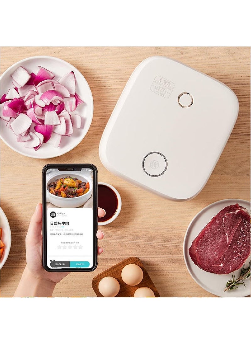 Zhiwuzhu - Zhiwuzhu Smart Small Rice Cooker ZCDQ055 Powerful and Compact with 1.6L Capacity, 400W Firepower, Non-Stick Coating, and APP Smart Linkage  - White - Image 1
