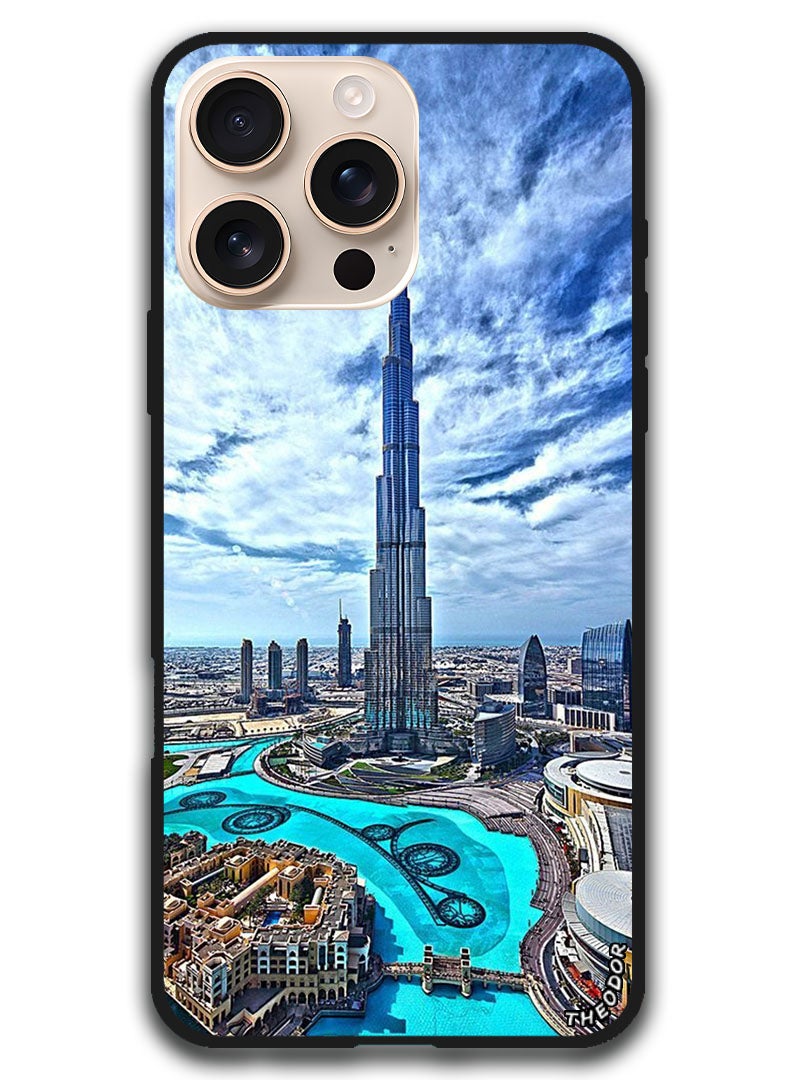 Theodor Protective Case Anti Scratch Shock Proof Bumper Cover For iPhone 16 Pro (6.3)-inch Burj Khalifa in Day - Image 1