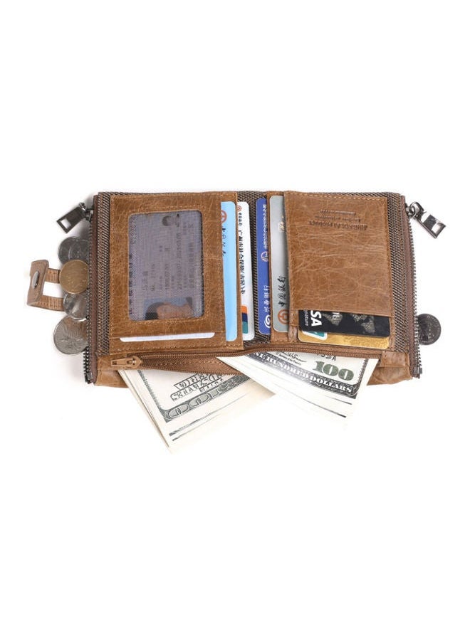 NIBEMINENT - Retro Leather Wallet Brown - Image 1