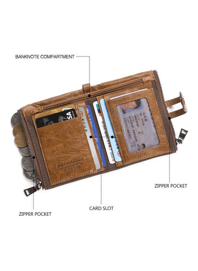 NIBEMINENT - Retro Leather Wallet Brown - Image 1