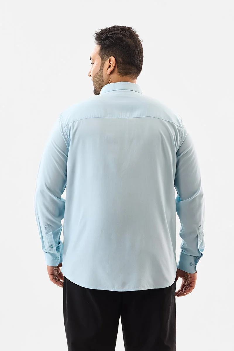 SNITCH Blue Regular Fit 100% Viscose Plus Size Shirt for Men | Best Price UAE