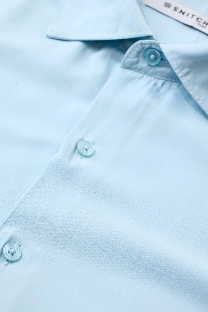 SNITCH Blue Regular Fit 100% Viscose Plus Size Shirt for Men | Best Price UAE