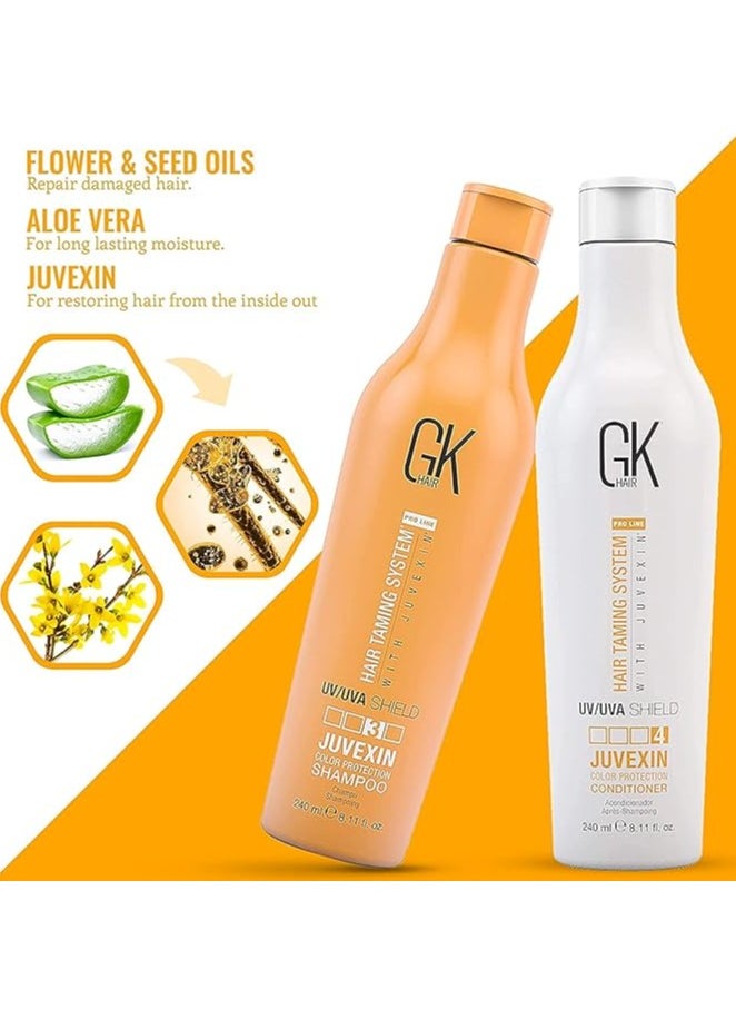GK Hair Shield Shampoo and Conditioner Sets (8.11 Fl Oz/240ml) Deep Cleansing Moisturizing Heat Shield Protection for Color Treated Dry Damaged Curly Frizzy Hair Sulfate Free  - Image 3