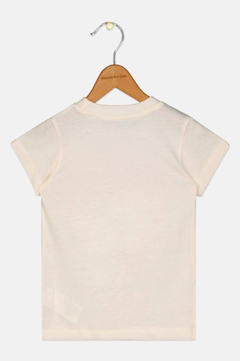 Peanuts Toddlers Girl Graphic Print Short Sleeves Top, Cream - Image 2