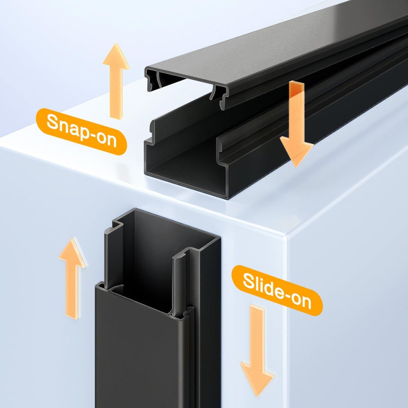 Delamu Cable Hider, 157in Delamu Cord Hider Wall for Wall Mounted TV, Wire Hider Kit, Paintable Cable Concealer Raceway Management for Home & Office, 10XL15.7 W0.95 H0.55in, Black - Image 3