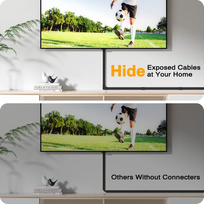 Delamu Cable Hider, 157in Delamu Cord Hider Wall for Wall Mounted TV, Wire Hider Kit, Paintable Cable Concealer Raceway Management for Home & Office, 10XL15.7 W0.95 H0.55in, Black - Image 5