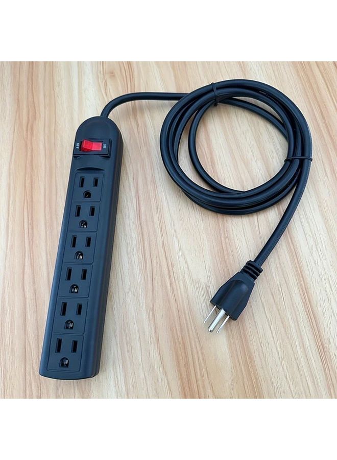2M Surge Protector Power Strip 6 Outlet 900J 6 Hole Cable Management Extension Cord - Image 1