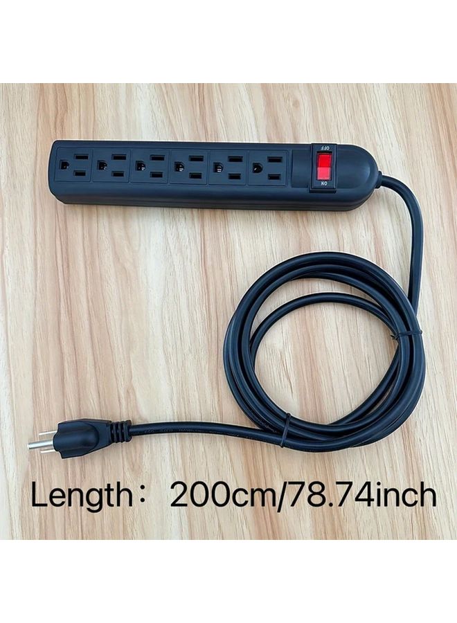 2M Surge Protector Power Strip 6 Outlet 900J 6 Hole Cable Management Extension Cord - Image 3