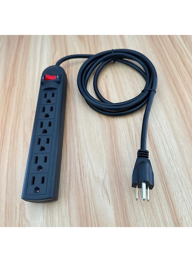 2M Surge Protector Power Strip 6 Outlet 900J 6 Hole Cable Management Extension Cord - Image 2