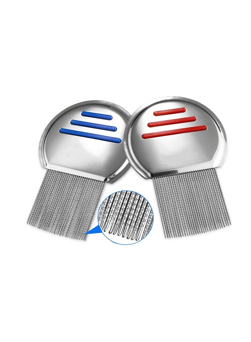 Yakumuz Lice Comb, Yakumuz 2 Pack Stainless Steel Professional Lice Combs and Head Lice Treatment to Effectively Get Rid of Hair Lice and Nits, Best Results for Infection and Re-infection in Kids & Adults - Image 1