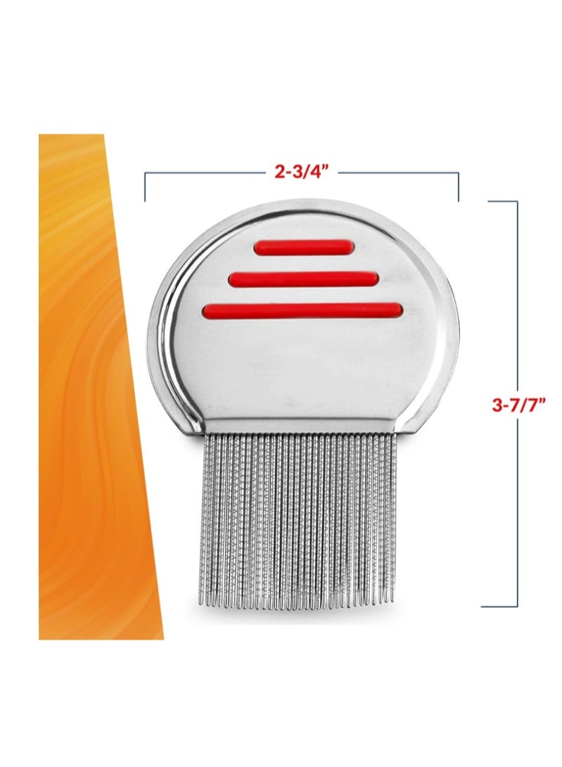 Yakumuz Lice Comb, Yakumuz 2 Pack Stainless Steel Professional Lice Combs and Head Lice Treatment to Effectively Get Rid of Hair Lice and Nits, Best Results for Infection and Re-infection in Kids & Adults - Image 4