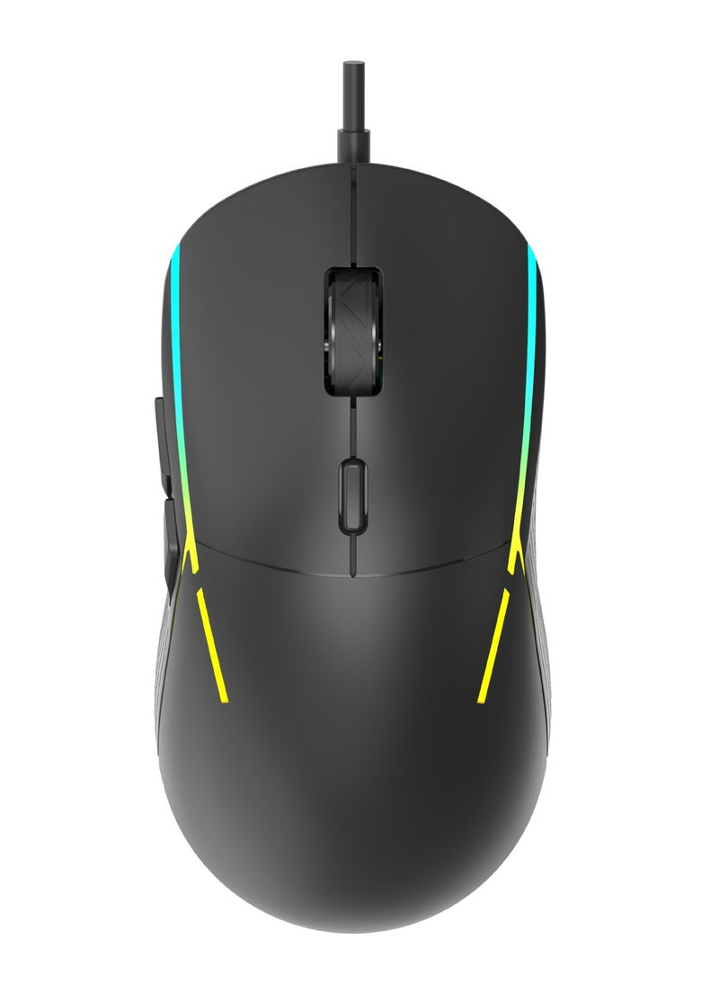 ZIDLI M82 Gaming Mouse  - Ergonomics  6 buttons- 7 RGB colors Backlight - 16000 DPI  - 3 million click life time - Weigh : 69  - Image 1