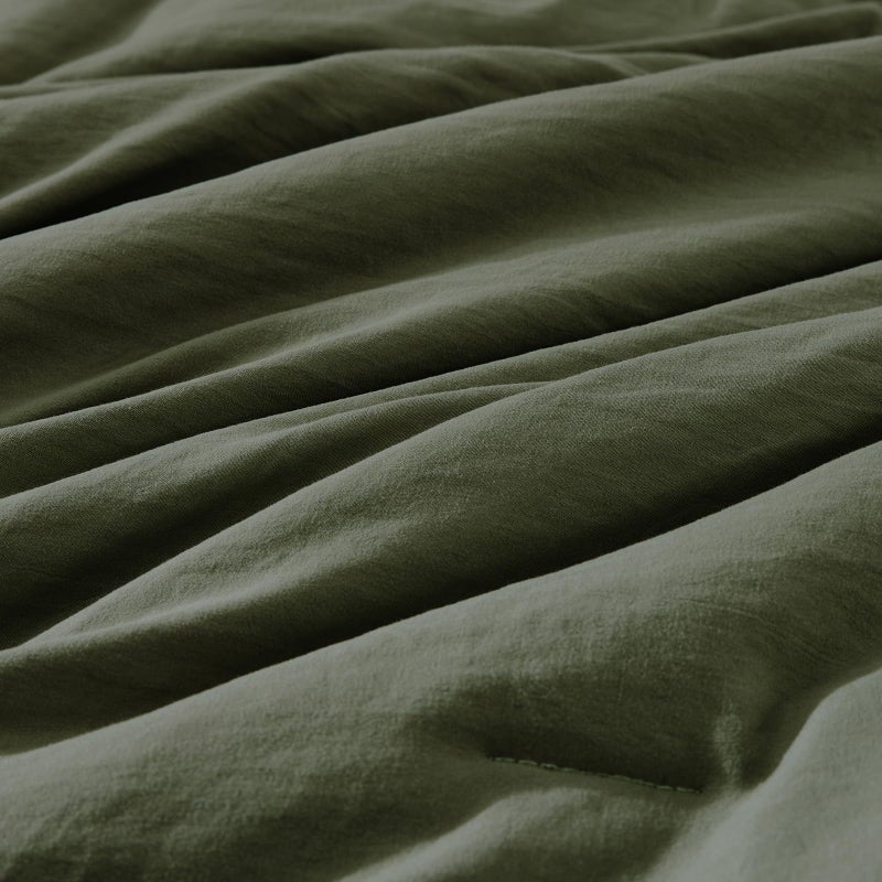 WRENSONGE King Size Comforter Set- 7 Pieces Soft Olive Green Bed in a Bag King with Fitted Sheet, Flat Sheet, 2 Pillow Shams, and 2 Pillowcases-Warm King Bedding Set for All Season - Image 5