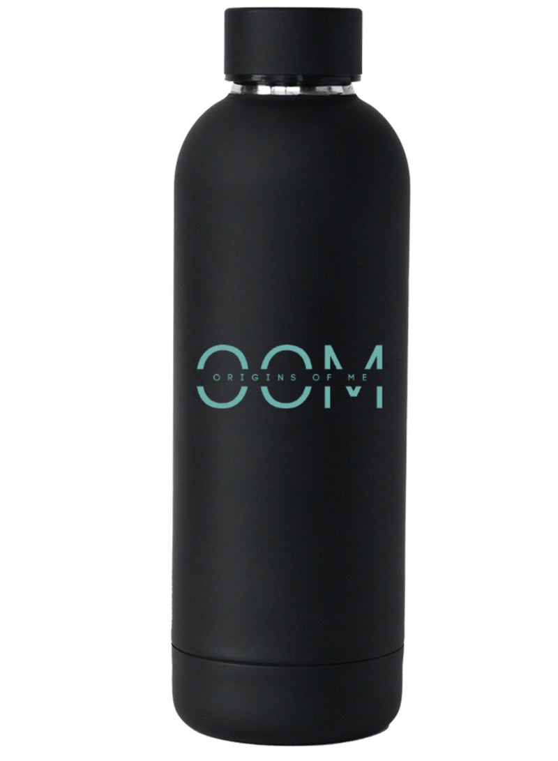 Origins Of Me OOM 500ml/17oz Water Bottle Stainless Steel, Double Walled Thermos Bottle,Double Insulated Hot and Cold Water Flask Leak Proof, Leakproof, BPA Free, perfect for kids, school, office, gym and sports (Matte Black) - Image 1