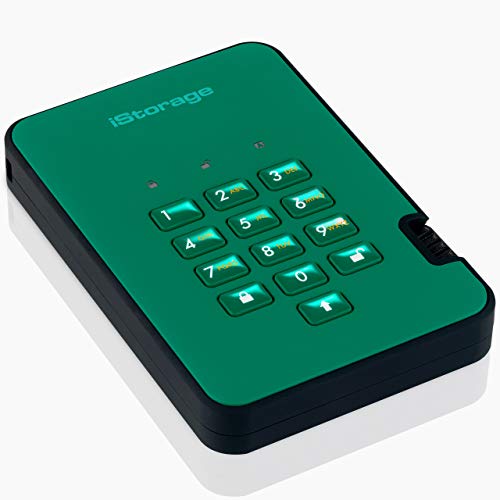 iStorage diskAshur2 HDD 2TB Green | Secure portable hard drive | Password protected | Dust & water resistant | Hardware Encryption - Image 2