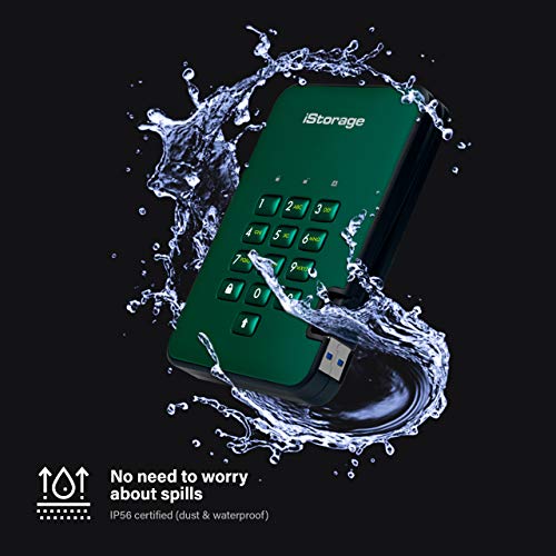 iStorage diskAshur2 HDD 2TB Green | Secure portable hard drive | Password protected | Dust & water resistant | Hardware Encryption - Image 5