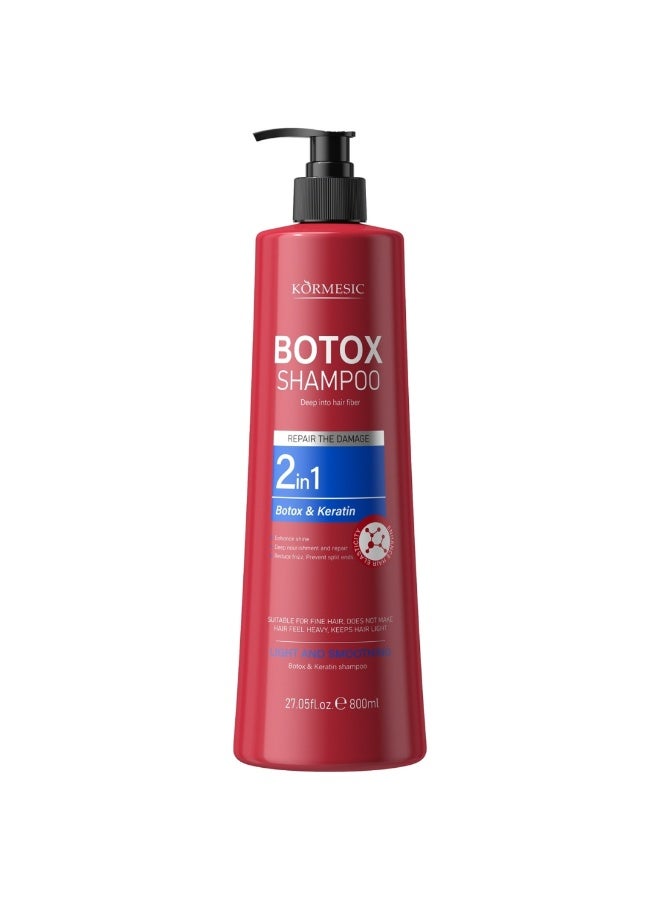 Kormesic 800ml Botox Shampoo Repair Dry Damaged Nourishing Moisturizing Smoothing Improve Rough Hair & Promote Smooth Hairs Keratin Hydrolyzed Collagen Hair Botox Shampoo - Image 1
