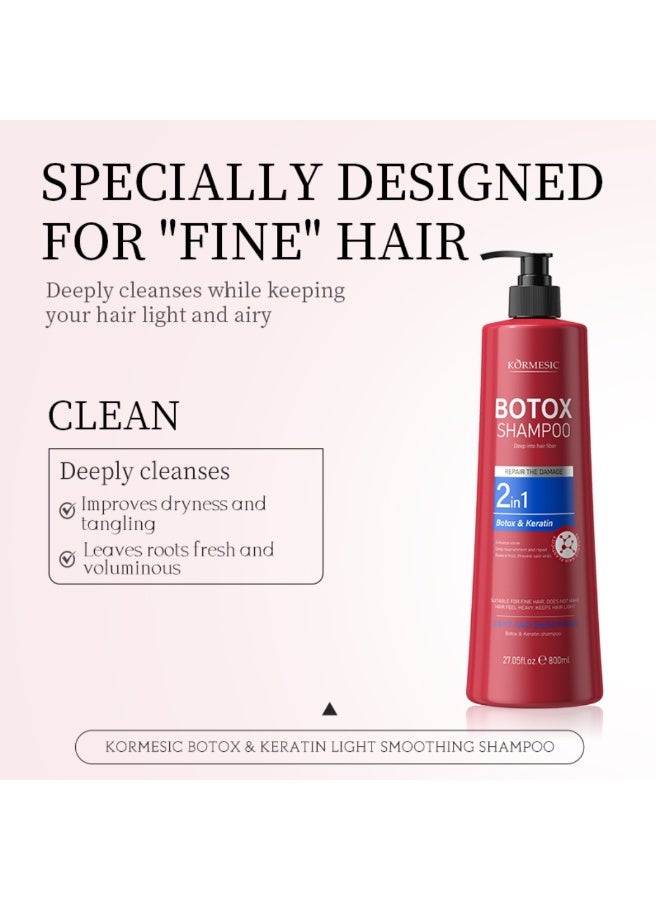 Kormesic 800ml Botox Shampoo Repair Dry Damaged Nourishing Moisturizing Smoothing Improve Rough Hair & Promote Smooth Hairs Keratin Hydrolyzed Collagen Hair Botox Shampoo - Image 4
