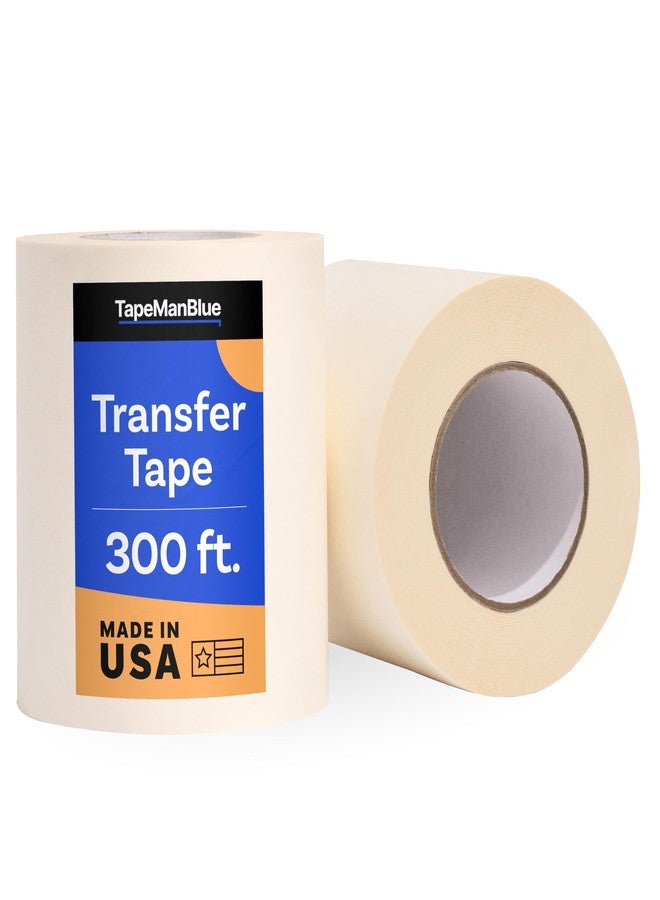 TapeManBlue 6" x 300' Roll of Paper Transfer Tape for Vinyl, Made in America, Premium-Grade Transfer Paper for Vinyl with Layflat Adhesive for Crafts, Decals, and Letters - Image 1