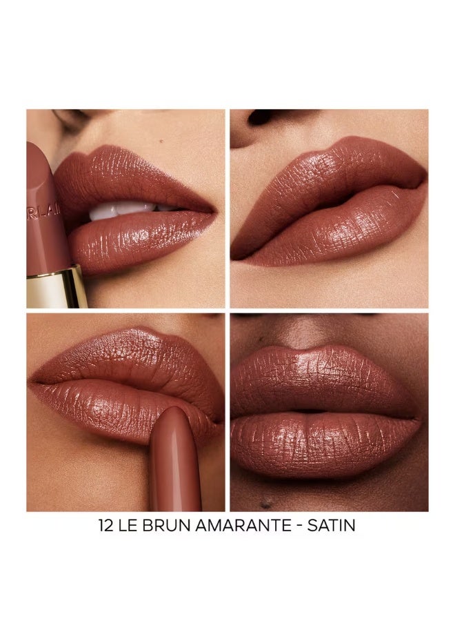 غيرلان عبوة إعادة تعبئة أحمر شفاه جيرلان روج جي فائقة العناية قابلة للتخصيص 3.5 غرام - 12 لون لو برون أمارانت - لون شفاه فاخر بلمسة نهائية ساتانية مرطبة - Image 3