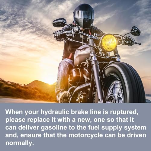 0TO6 Universal 100cm Motorcycle Brake Clutch Oil Hose Line Pipe Hydraulic Reinforced Stainless Steel Braided Hose, Red - Image 3