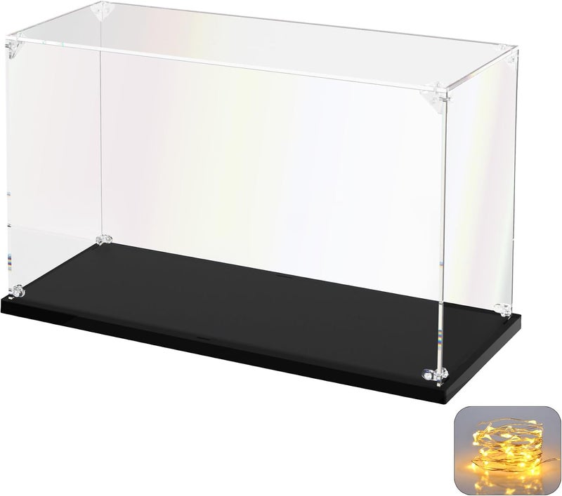 KOLIPI Acrylic Display Case for Collectibles Assemble Clear Acrylic Display Box for Lego Alternative Glass Case for Showcasing Figures Doll Toys Home Storage(10x4x6 inch, 25x10x15 cm) - Image 1