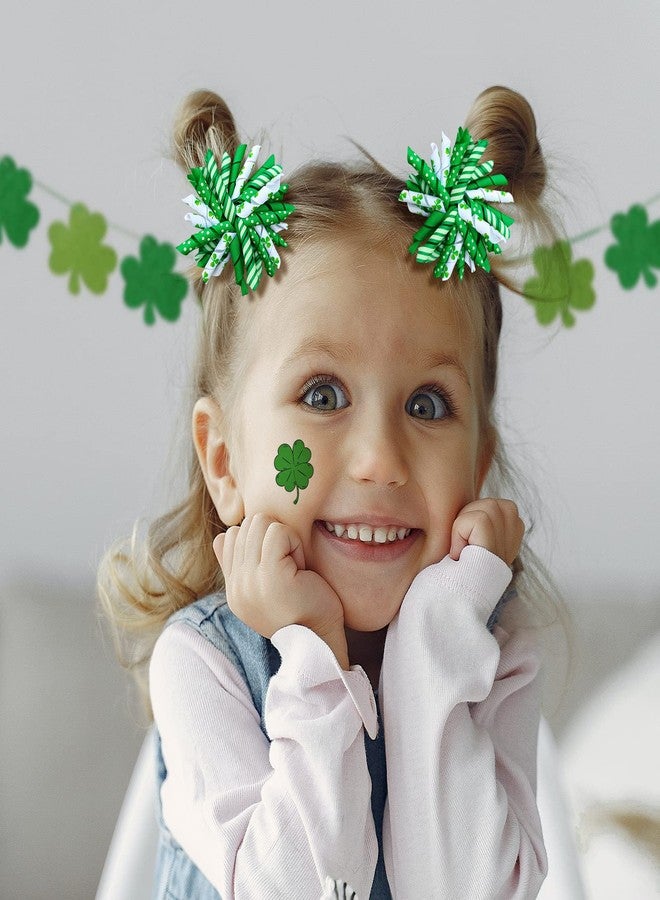 KCHIES St Patricks Day Korker Hair Bow Clip 3'' Irish Green Shamrock Curly Corker Fireworks Alligator Barrette Toddler Baby Girls Kids Pattys Christmas Holiday Favor Gift Accessories - Image 3