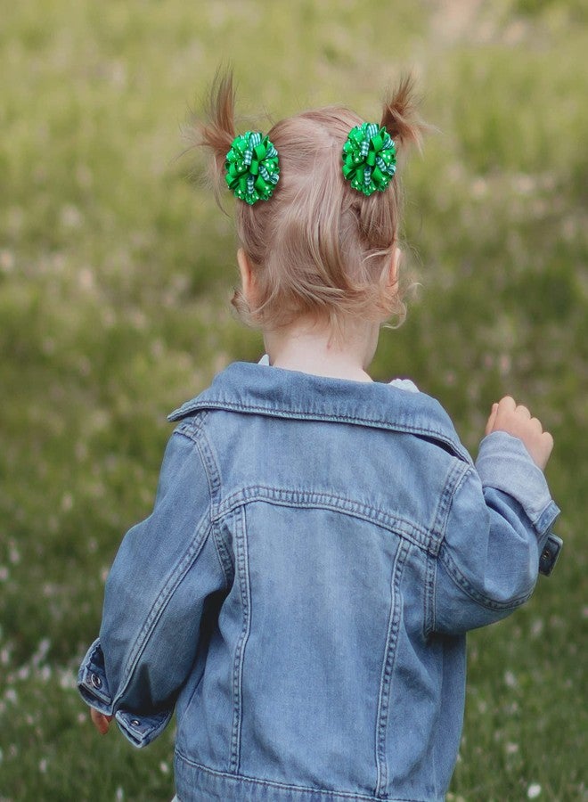 KCHIES St Patricks Day Korker Hair Bow Clip 3'' Irish Green Shamrock Curly Corker Fireworks Alligator Barrette Toddler Baby Girls Kids Pattys Christmas Holiday Favor Gift Accessories - Image 5