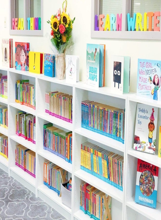 1step2dream ملصقات تصنيفية لأغلفة الكتب لمكتبة الفصل الدراسي | 450 قطعة من ملصقات لوازم المعلمين لأرفف كتب الفصل الدراسي (15 تصنيفًا) - Image 1