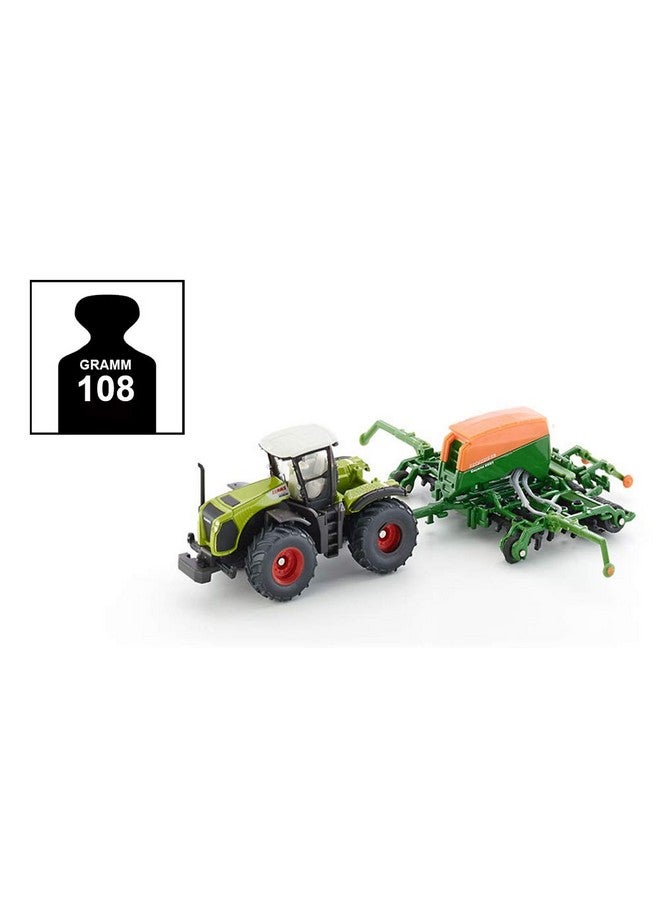 Siku 1826, Class Xerion Tractor with Amazone Cayenna 6001 Seeder, 1:87, Metal/Plastic, Green, Opening Filling Flap on Seeder - Image 5