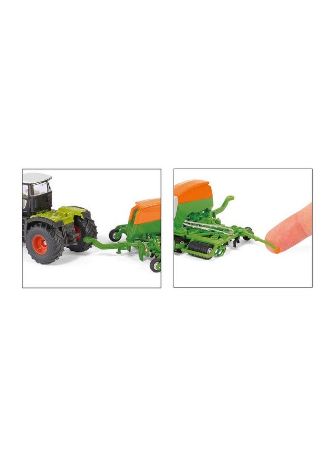 Siku 1826, Class Xerion Tractor with Amazone Cayenna 6001 Seeder, 1:87, Metal/Plastic, Green, Opening Filling Flap on Seeder - Image 3