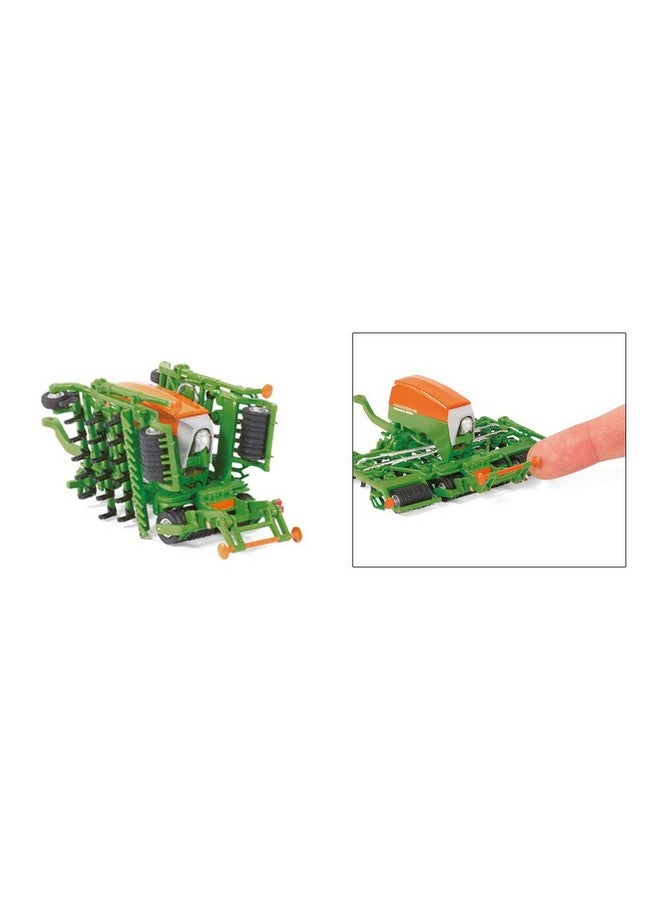 Siku 1826, Class Xerion Tractor with Amazone Cayenna 6001 Seeder, 1:87, Metal/Plastic, Green, Opening Filling Flap on Seeder - Image 4