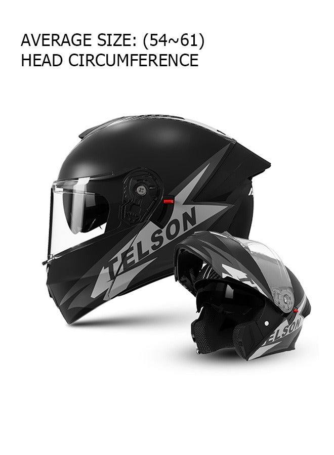 Generic Dual-goggles design Motorcycle flip up helmet ABS material DOT  - Image 1