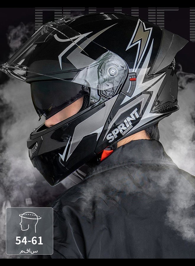 Generic Dual-goggles design Motorcycle flip up helmet ABS material DOT  - Image 5