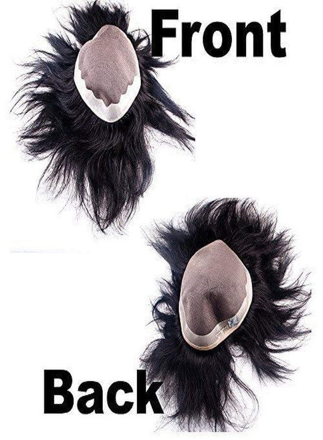 Glan Human Hair USA Base Hair System Patch, Wig For Men Full Head Hair Toupee (Dark Brown) With Free Neem Wood Comb,4 Hair Patch Clip And 2Pcs Color Refresher (10x8) - Image 3