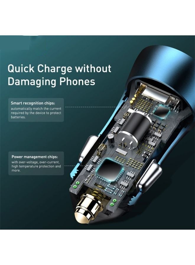 Fast Car USB Charger Adapter 3 Ports Car Mobile Phone Fast Charging Socket Plug with PD USB C Port & Quick Charge 3.0 Compatible with iPhone 14 Pro Max/ iPad Pro  - Image 5