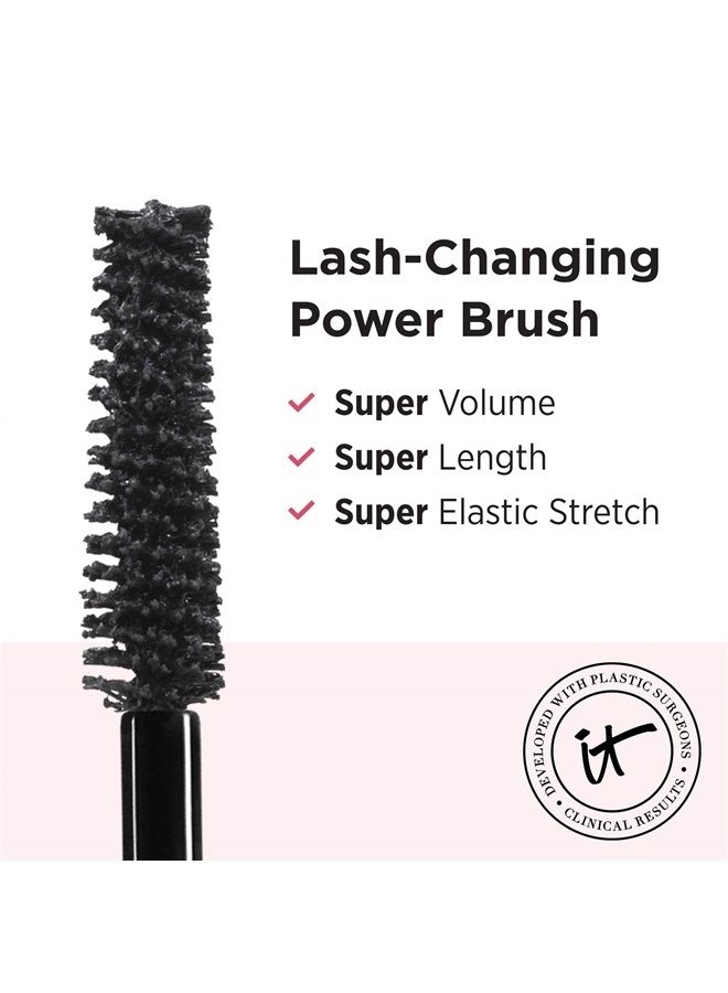 IT COSMETICS Superhero Mascara, Super Black - Travel Size - Elastic Stretch Volumizing & Lengthening Mascara - Lifts, Separates & Conditions Lashes - With Collagen, Biotin & Peptides - 0.17 fl oz - Image 3