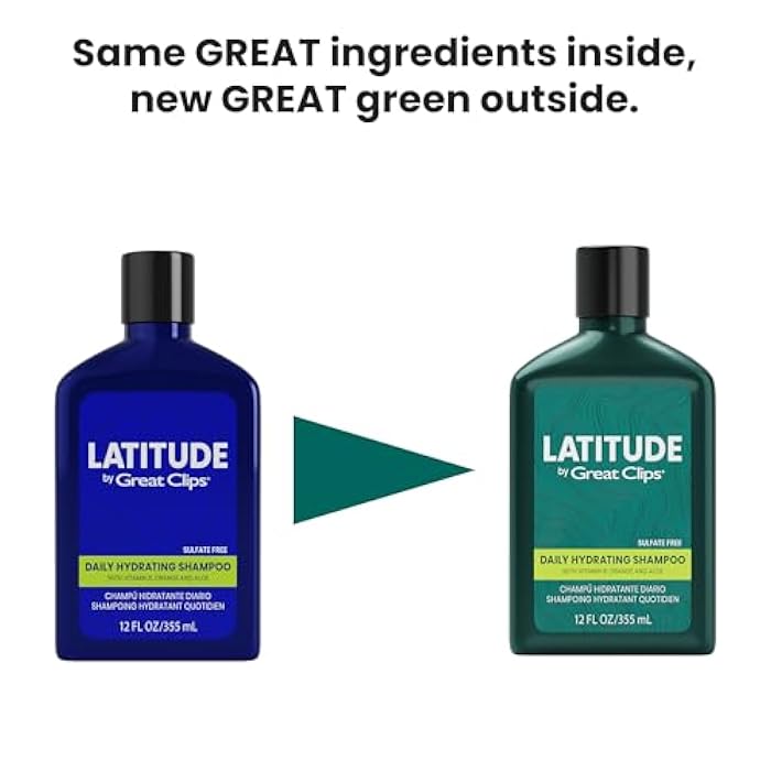 GREAT CLIPS LATITUDE Daily Hydrating Shampoo | Men's Shampoo that Promotes Full + Healthy Hair | For All Hair Types | 12oz | Packaging May Vary - Image 2