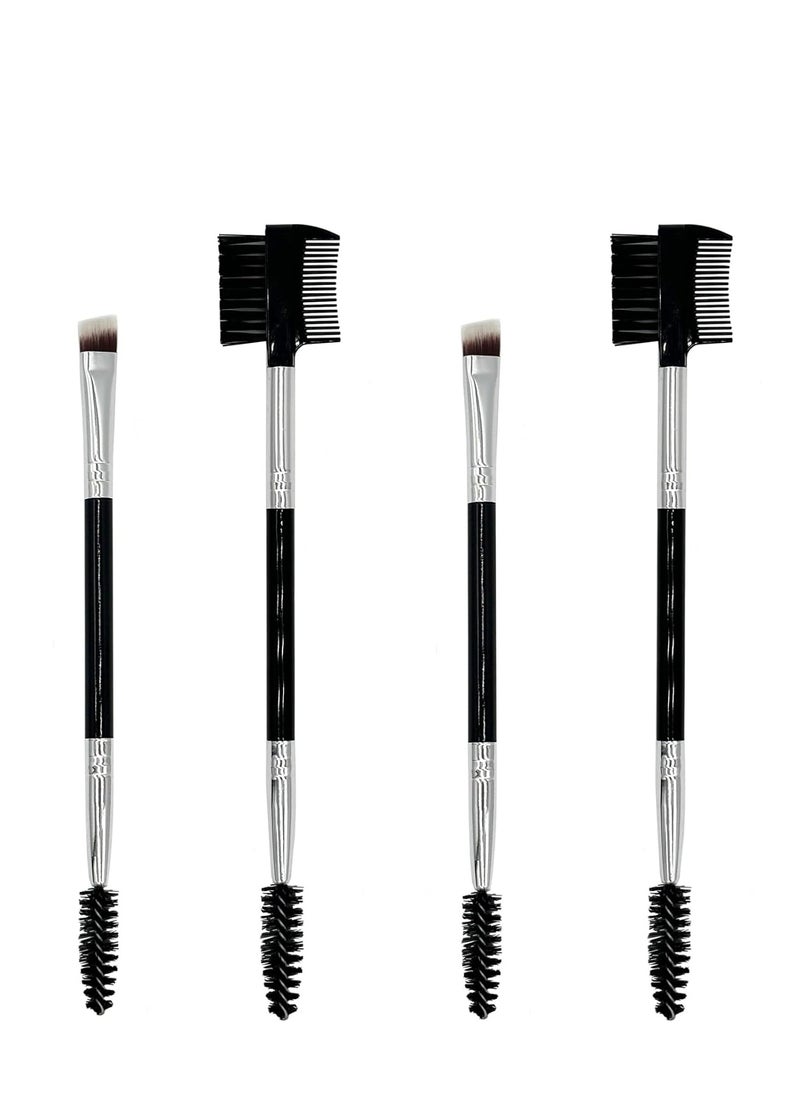 KISTARCH 4-Piece Eyebrow Tool Set, 2 pieces Eyelash Separator Brow Comb & Lash Spoolie, 2 pieces angled eye brow brush & spoolie brush, Protectional Eye Makeup Tool for brow grooming  - Image 1
