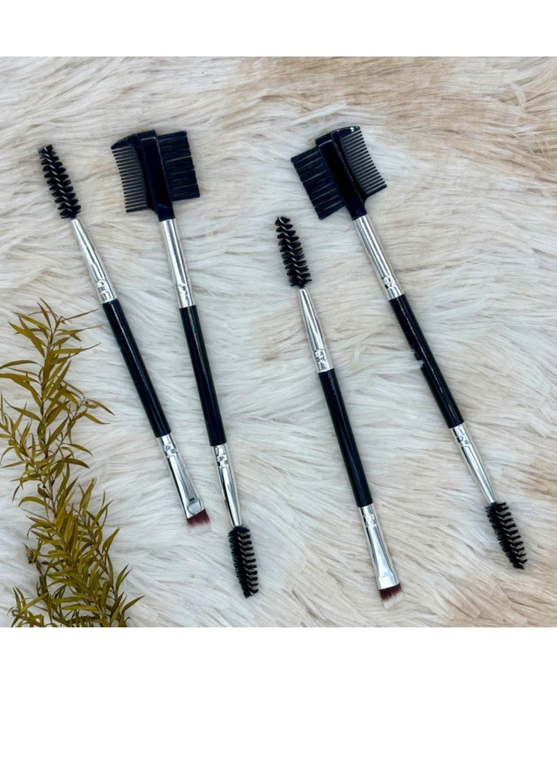 KISTARCH 4-Piece Eyebrow Tool Set, 2 pieces Eyelash Separator Brow Comb & Lash Spoolie, 2 pieces angled eye brow brush & spoolie brush, Protectional Eye Makeup Tool for brow grooming  - Image 2