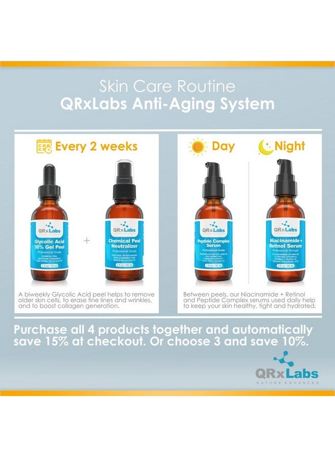 كيو آر إكس لابس سيروم مُركّب الببتيدات من QRxLabs/مُعزّز الكولاجين للوجه مع حمض الهيالورونيك ومستخلص البابونج - سيروم ببتيدات، يُقلّل التجاعيد، يُعالج ويُرمّم البشرة - تأثير شدّ - سيروم ببتيدات للوجه - Image 3