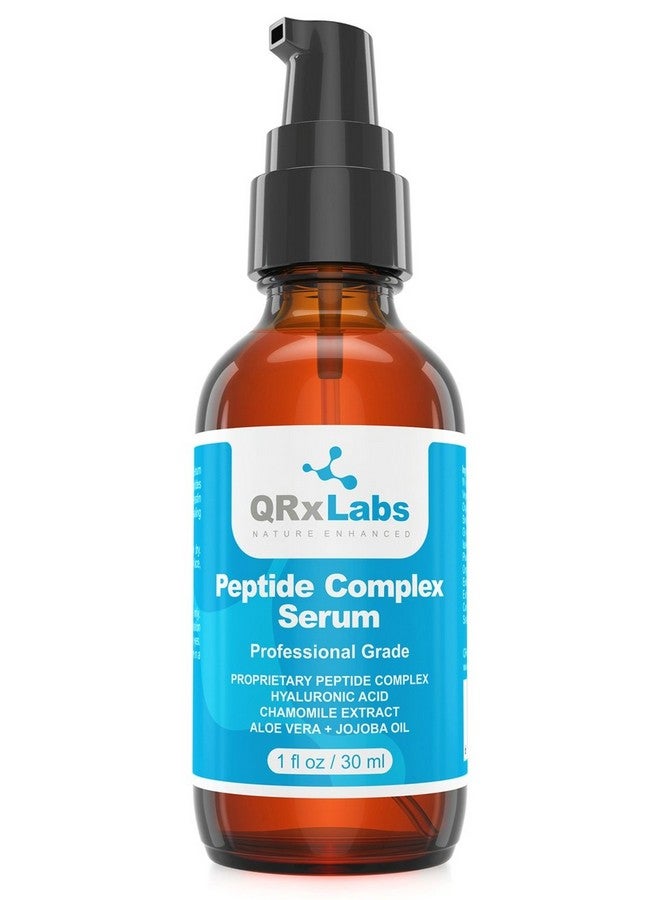 كيو آر إكس لابس سيروم مُركّب الببتيدات من QRxLabs/مُعزّز الكولاجين للوجه مع حمض الهيالورونيك ومستخلص البابونج - سيروم ببتيدات، يُقلّل التجاعيد، يُعالج ويُرمّم البشرة - تأثير شدّ - سيروم ببتيدات للوجه - Image 1